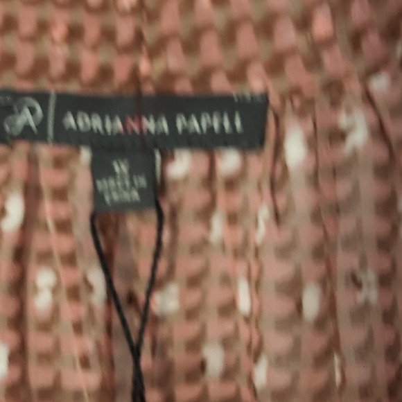 Adrianna Papell | Pink Patterned Textured Sheer Tunic Long Sleeve Top Size XL 1X - Picture 7 of 11